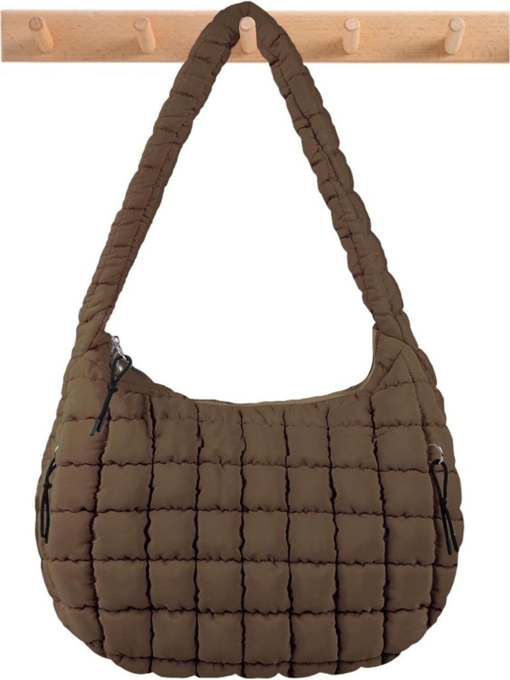 Quilted Puffer Tote Bag | Puffy Crossbody Shoulder Bag | Nylon Travel Carryall